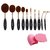 Pro 10 PCS New Fashion Makeup Brush Set Super Soft Oval Toothbrush Foundation Concealer Blush Contour Eyebrow Eyeliner B