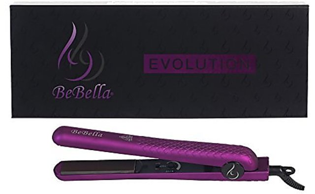 Bebella Evolution Black Box Collection Professional 1.25 Onyx Plates Hair Straightener Flat Iron 475 Degrees Purple