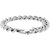 The Jewelbox Curb Rhodium Plated Glossy Stainless Steel Bracelet For Men