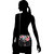 Vivinkaa Hibiscus Black Canvas Sling Bag for Women