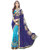 Styloce Blue Georgette Embroidered Saree With Blouse