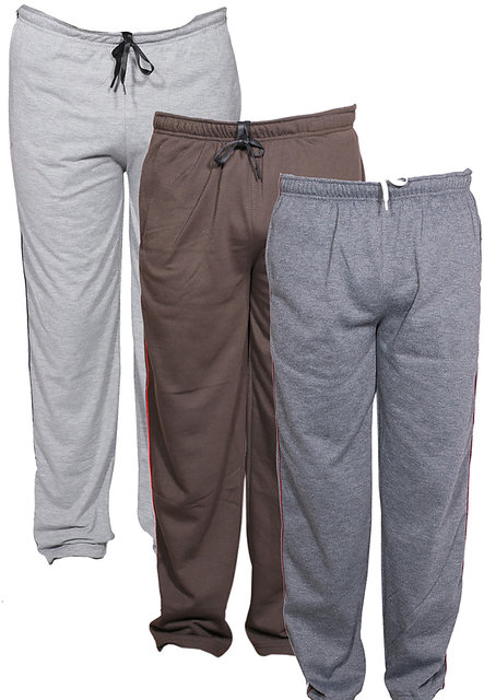 men's cotton track pants with zipper pockets pack of 3