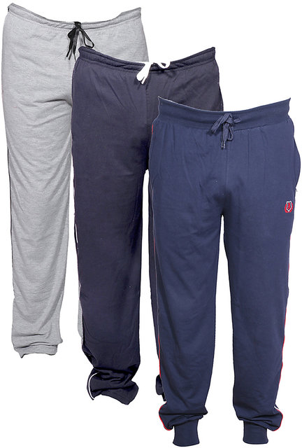 mens cotton track pants with zipper pockets pack of 3