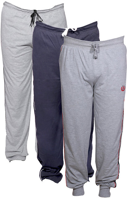 men's cotton track pants with zipper pockets pack of 3