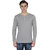 PRO Lapes Gray Plain Henley Long Sleeve T-Shirt for Men
