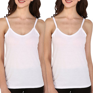 Buy Bralux Women's Taal Cotton Hosiery Half Slip Camisole White