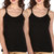 Bralux Women's Taal Cotton Hosiery Half Slip Camisole Black Set of 2