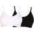 Bralux Women's Kanchan Cotton Hosiery Non-Padded Sports Bra WhiteBlack Set of 2