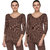 Vimal-Jonney Brown Cotton Blended Thermal Top For Women (Pack Of 2)
