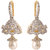 Rajwada Arts Gold colored Cubic Zirconia Brass Traditional Hanging Jhumki Earring for women