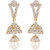 Rajwada Arts Brass Y Shaped American Diamond Drop Earrings