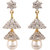 Rajwada Arts Silver colored Cubic Zirconia Brass Designer Dangle Earring for women