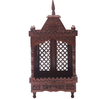 Shilpi Brown Sheesham Wood Exquisite Temple / Mandir / Puja Esstential / Wooden Mandir - (NSHC0051)