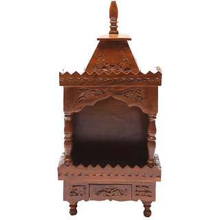 Shilpi Brown Sheesham Wood Exquisite Temple / Mandir / Puja Esstential / Wooden Mandir - (NSHC0046)