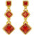 Rajwada Arts Gold Plated Cocktail Dangle Earring with Red color stones For Women