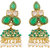 Rajwada Arts Brass Green Stones Dangle Earrings