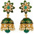 Rajwada Arts Brass Green Enamel Dangle Earrings