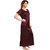 Be You Fashion Women Serena Satin Wine color Lace Night Gown