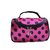 DRQ Cosmetic Makeup Bag-Unique Dots Pattern Lady Makeup Cosmetic Hand Case Pouch Bag + Mirror (Rosy+Black Dot)