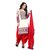 Style Amaze Maroon and White Embroidered Silk Salwar Suit Material (Unstitched)