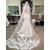 Magideal 3M Cathedral Flowers Lace Edge Wedding Bridal Veil For Beautiful Bride Ivory