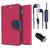 HTC M8  Credit Card Slots Mercury Diary Wallet Flip Cover Case