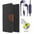 Wallet Flip Cover For Micromax Yu Yureka/Yureka PLUS AQ5510  (Brown) With 3.5mm TARANG  Earphones with Mic + 2 Port USB Car Charger Adapter(Color May vary)