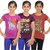 Fashion Round neck Smooth Cotton Multicolour T-shirt For Girls Set of 3