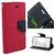 New Mercury Goospery Fancy Diary Wallet Flip Case Back Cover for  HTC Desire 728 (PINK)