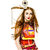3D Designer Back Cover for Gionee Marathon M6 :: Long Hair Girl in Red Dress  ::  Gionee Marathon M6 Designer Hard Plastic Case (Eagle-094)