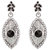 Kriaa Silver Plated Black Alloy Earrings For Women