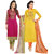 Surat tex Yellow  Pink Colored Chanderi Cotton Party Wear Embroidery Combo of 2 Salwar Suit-ST2DL192