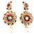 Kriaa Gold Plated Maroon Alloy Earrings For Women