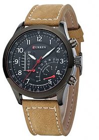 Kayra Curren Brown Leather Strap Black Analog Dial Denim Watch  Meter Design By 7Sstar