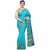 Sudarshan Blue Raw Silk Printed Saree With Blouse