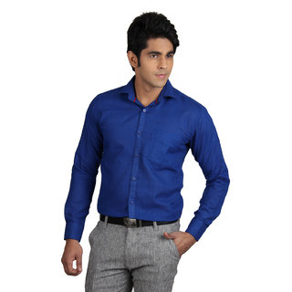 Royal blue formal shirt hot sale