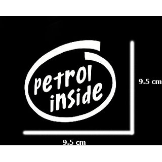 Petrol Inside Sticker For Car Fuel Lid (white Reflective Finish)
