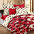 Story@Home Reversible luxury Cotton Satin Red Floral  Single Comforter
