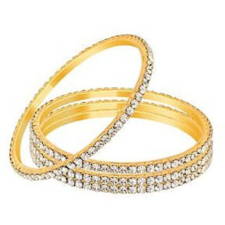 Sparkling Set of 4pc Golden and Silver Bangle