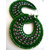 earring handmade crochet earing	dark green