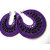 earring handmade crochet earing			pure purple