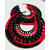 earring handmade crochet earing  red black