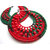 earring handmade crochet earing  red black multi