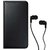 Flip cover For Samsung Galaxy On Nxt (BLACK) With Champ Earphone(3.5MM JACK)