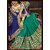 Styloce Green  Blue Georgette Embroidered Saree With Blouse