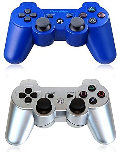 wireless blue bluetooth double shock game controller for ps3 playstation 3