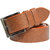 Sunshopping Leatherite Brown Needle Pin-Hole Buckle Formal Belt Pack Of Two Combo (Free Size 28 To 40)