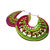 earring handmade crochet earing     green pinkdark