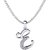 Kataria Jewellers Letter E 92.5 BIS Hallmarked Silver and American Diamond Alphabet Initial Pendant