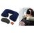 Highlight Multicolor 3 in 1 Travel Kit Air Neck Pillow/ Coushion Eye Mask /Ear Plugs